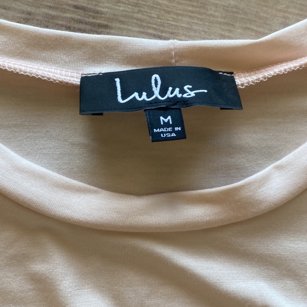Lulu's Blush Pink Twist-Front Short Sleeve Top - Picture 2 of 3